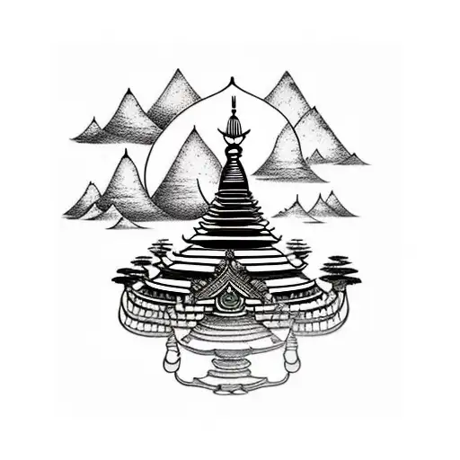 wrist tattoo, himalaya, buddhism, bamboo tree, boudhanath nepal tattoo design idea