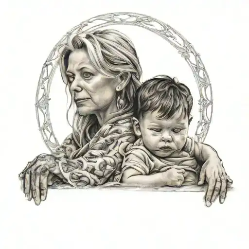 mother son born tattoo design idea