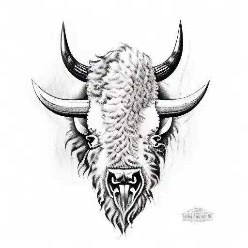 bison skull tattoo design idea
