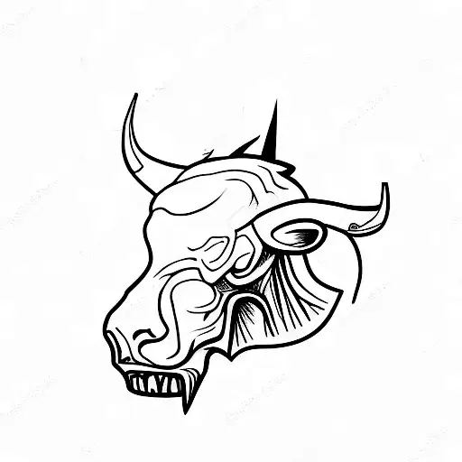 bison skull tattoo design idea