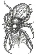 black widow spider crawling tattoo design idea