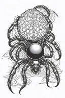 black widow spider crawling tattoo design idea