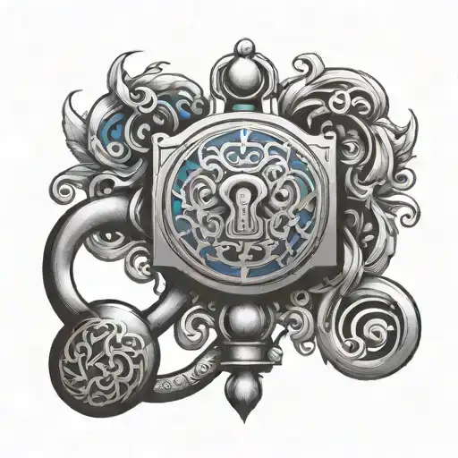Blue lock symbol tattoo design idea