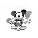 mickey mouse holding a heart tattoo design idea