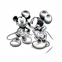 mickey mouse holding a heart tattoo design idea