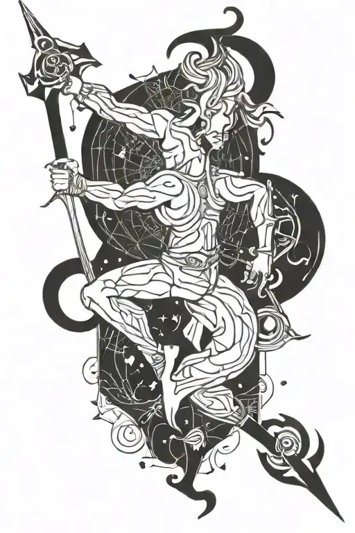 Sagittarius zodiac sign tattoo design idea