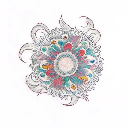gerbera geisha sky tattoo design idea