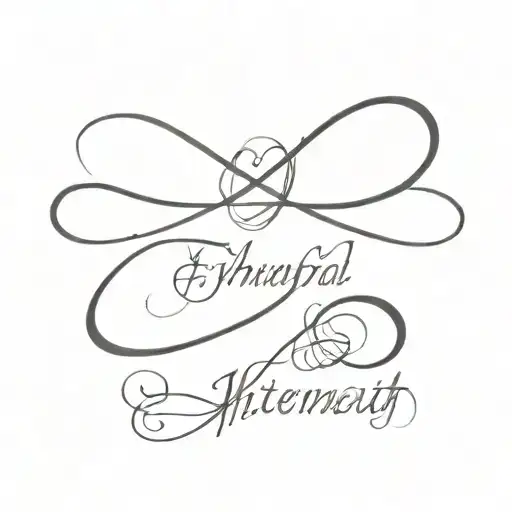 sign of infinity with the phrase "The ephemeral becomes eternity" tattoo design idea
