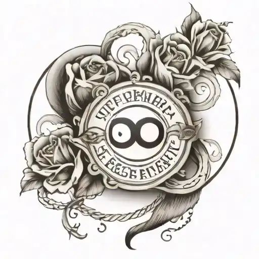 sign of infinity with the phrase "The ephemeral becomes eternity" tattoo design idea