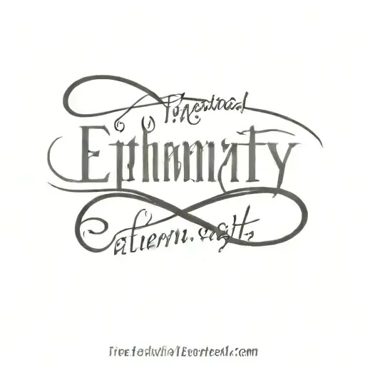 Phrase "The ephemeral becomes eternity" written on the sign of simple infinity tattoo design idea