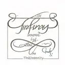 sign of infinity with the phrase "The ephemeral becomes eternity" tattoo design idea