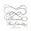 sign of infinity with the phrase "The ephemeral becomes eternity" tattoo design idea