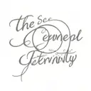 Phrase "The ephemeral becomes eternity" written on the sign of simple infinity tattoo design idea