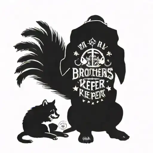 Half sleeve saying my brothers keeper for him ill risk it all. With stars around it and 2 dog paws On arm tattoo design idea