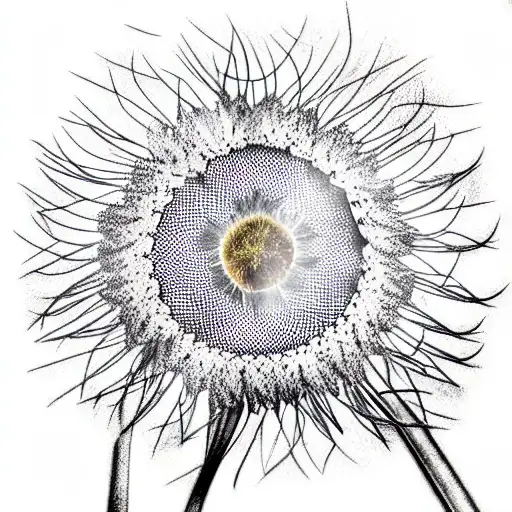 sun-eating dandelion tattoo design idea