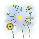 Dandelions eat the sun tattoo design idea