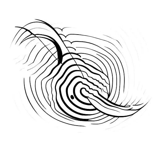 A minimalist tattoo of a sound wave in the shape of a bull tattoo design idea