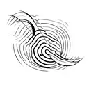 A minimalist tattoo of a sound wave in the shape of a bull tattoo design idea