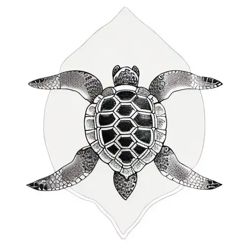 Turtle with knife tattoo design idea