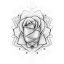 atomically correct heart with beautiful flower coming out of it tattoo design idea