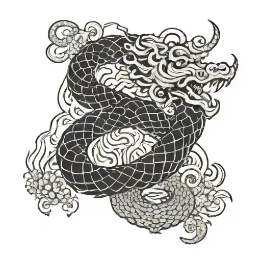 north mytholodgy, ragnarok, world serpent tattoo design idea