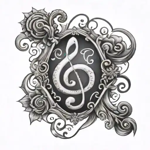 spade card with bass clef bass clef tattoo design idea