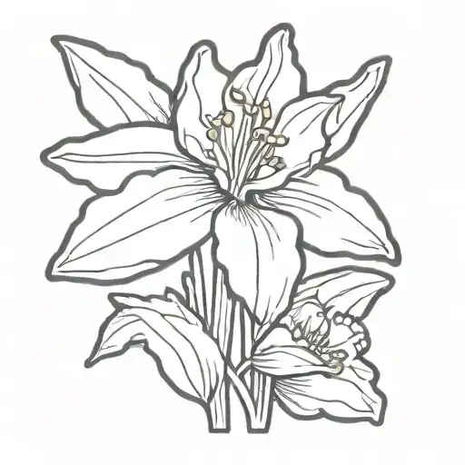 Small postage stamp with daffodil tattoo design idea