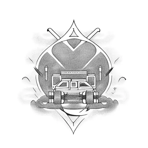 Create a tattoo design inspired by heavy equipment operating and smoke tattoo design idea