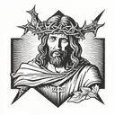 jesus with crown of thorns and the number 41 tattoo design idea