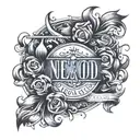 last name written tattoo design idea