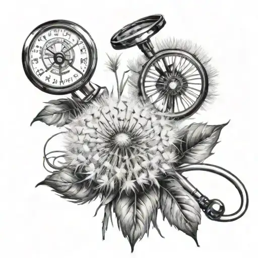 Dandelion and stethoscope   tattoo design idea