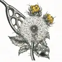 Dandelion and stethoscope   tattoo design idea