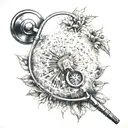 Dandelion and stethoscope   tattoo design idea