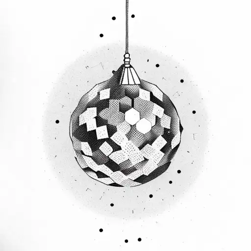 i am a party inside my head disco ball tattoo design idea
