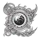 2024 Solar Eclipse tattoo design idea