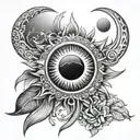 2024 Solar Eclipse tattoo design idea