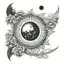 2024 Solar Eclipse tattoo design idea