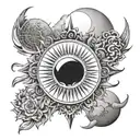 2024 Solar Eclipse tattoo design idea