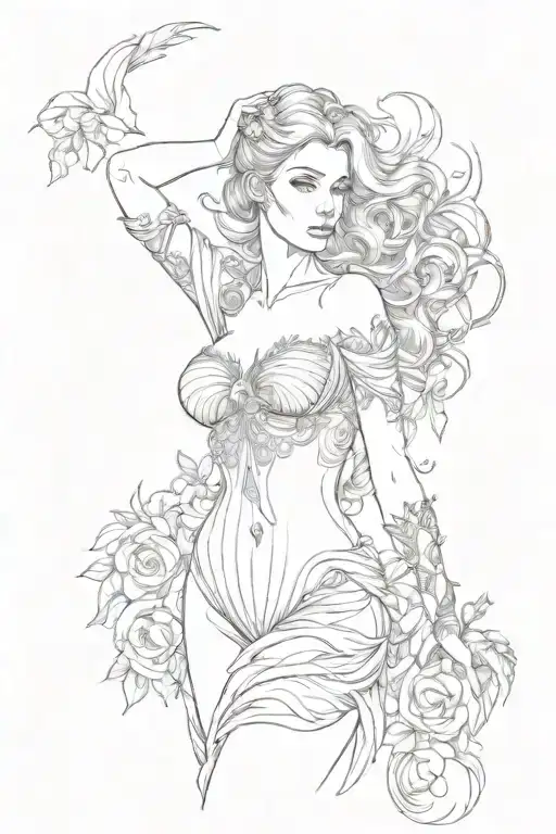 full body Aphrodite realistic sexy girl shoulder tattoo tattoo design idea