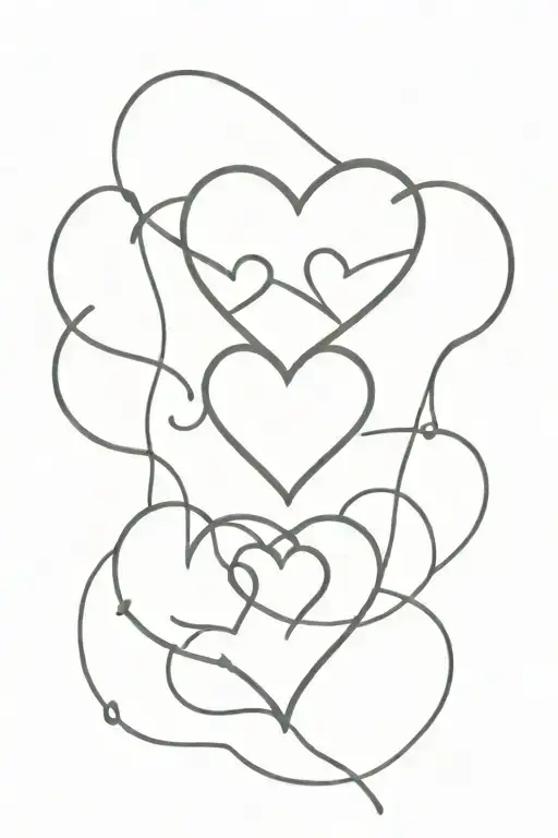 Three Hearts interlinked tattoo design idea