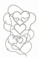 Three Hearts interlinked tattoo design idea