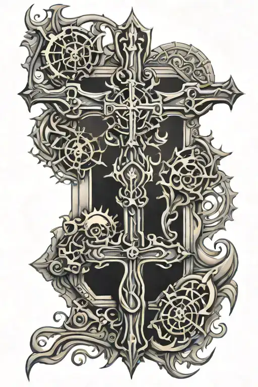 John 3:16 cross tattoo design idea