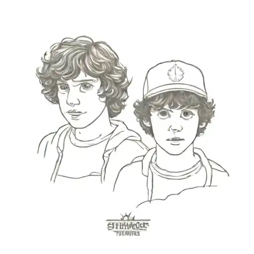 Mike and Will from Stranger things inside tattoo design idea