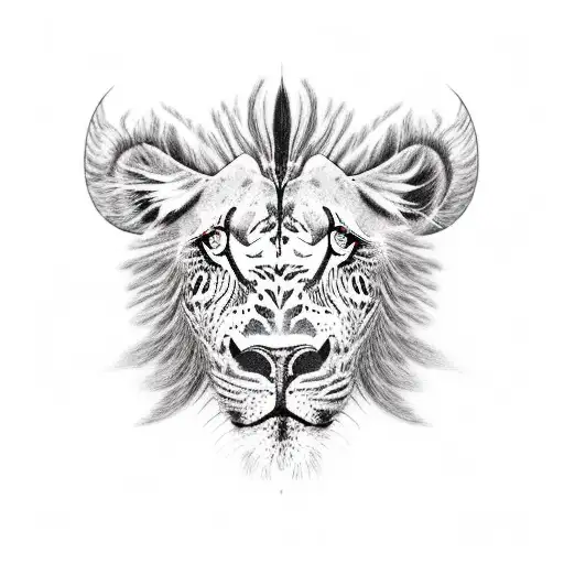 Africa outline tattoo with a zebra, leopard, black rhinoceros, African bush elephant, and African buffalo and lion tattoo design idea