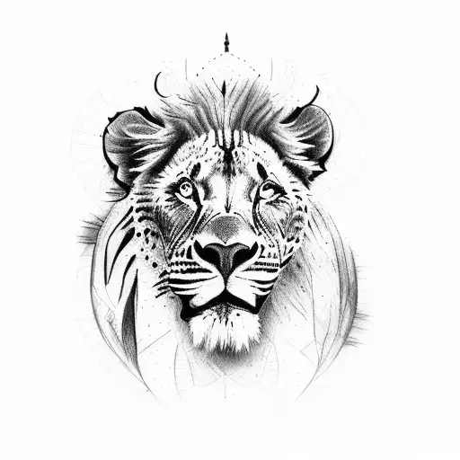 Africa outlined tattoo with a zebra, leopard, black rhinoceros, African bush elephant, and African buffalo and lion tattoo design idea