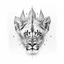 Africa outlined tattoo with a lion, leopard, black rhinoceros, African bush elephant, and African buffalo and zebra tattoo design idea