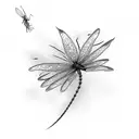 red spider lily with a dragonfly  tattoo design idea