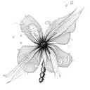 red spider lily with a dragonfly  tattoo design idea