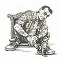 taxi driver sit alone tattoo design idea