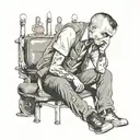 taxi driver sit alone tattoo design idea